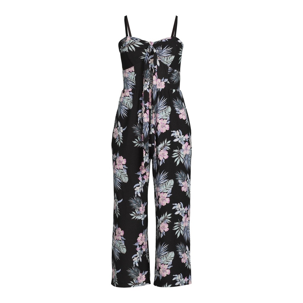 Tie Front Strapless Jumpsuit